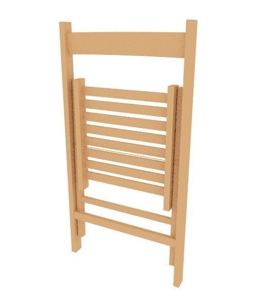Folding chair Low-poly 3D model_2