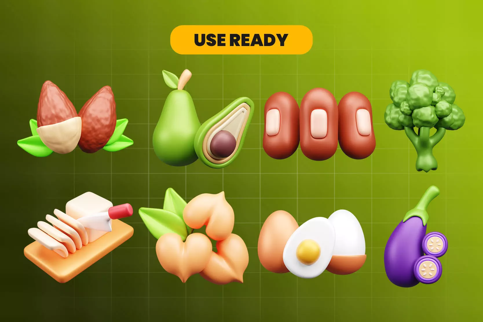 Nutrition Food 3d Icon Pack 3D model_2