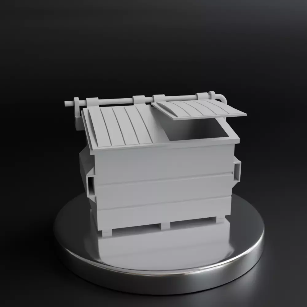 Trash container 3D print model_3