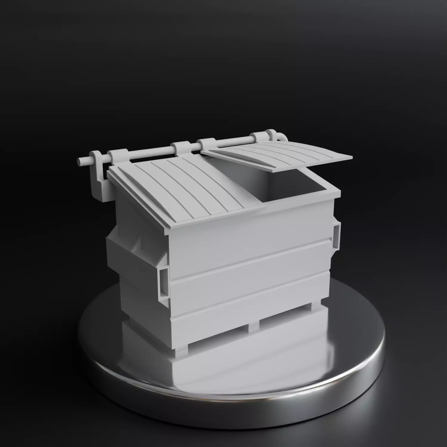 Trash container 3D print model_2