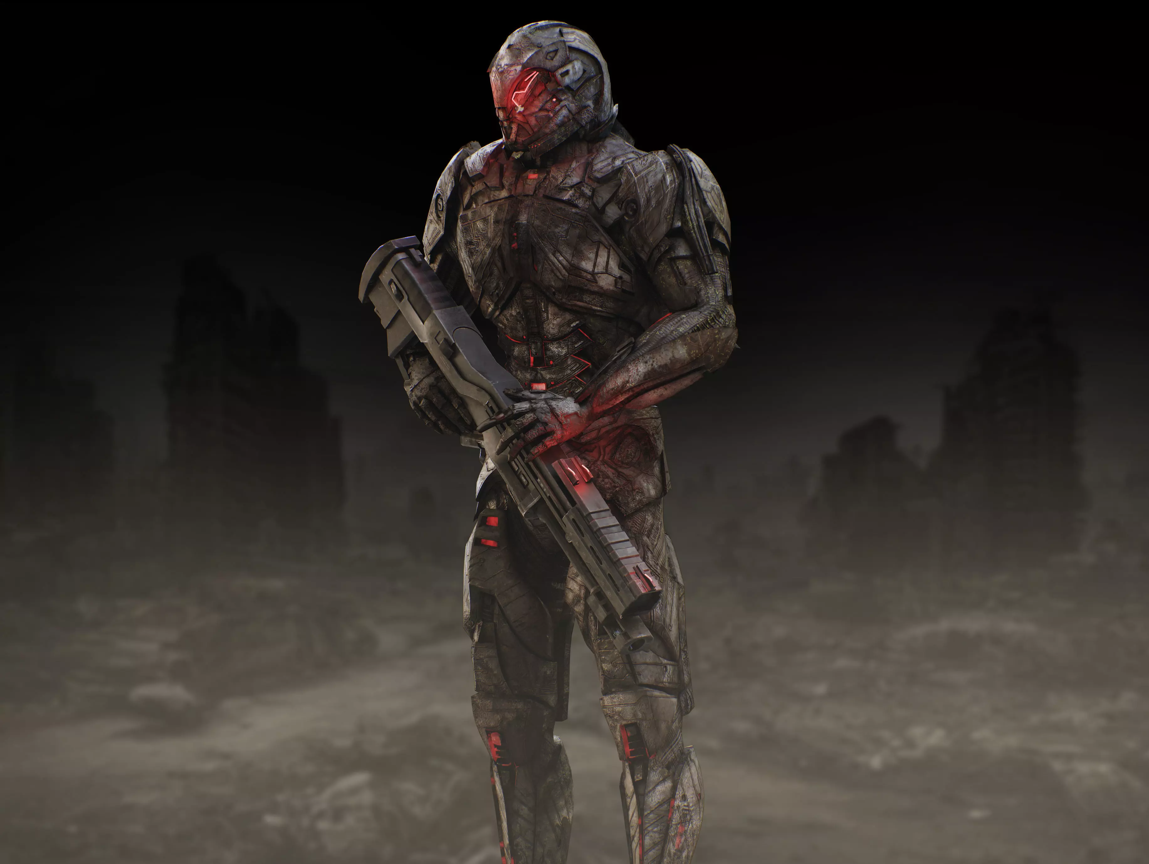 Sci Fi Robot Synthrax Low-poly 3D model_8