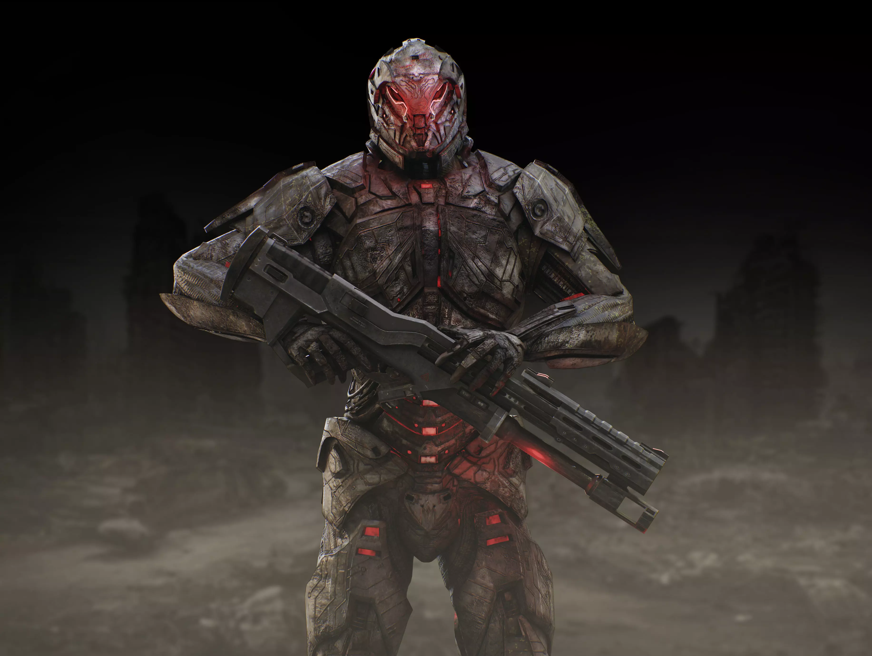 Sci Fi Robot Synthrax Low-poly 3D model_9