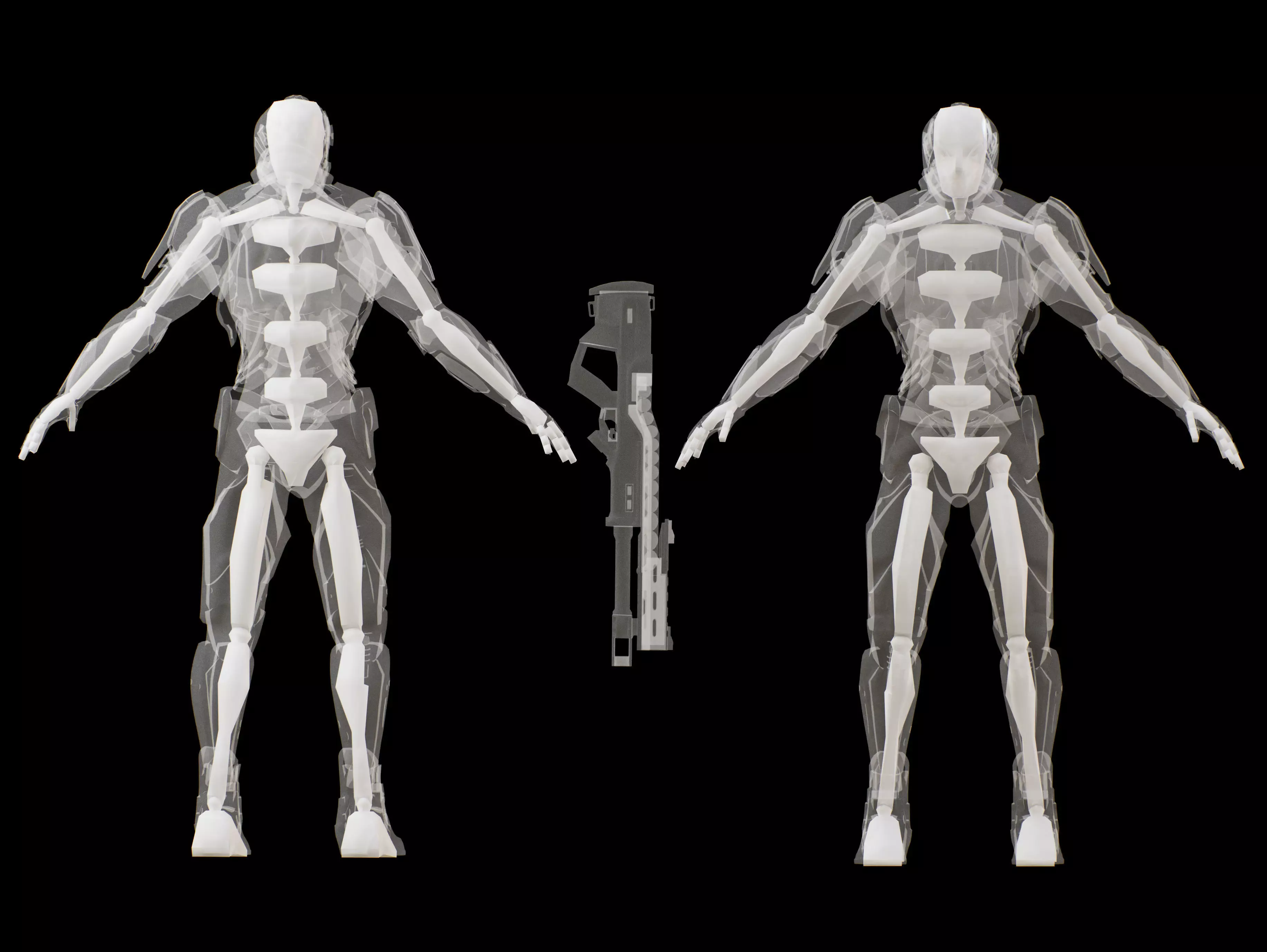 Sci Fi Robot Synthrax Low-poly 3D model_13