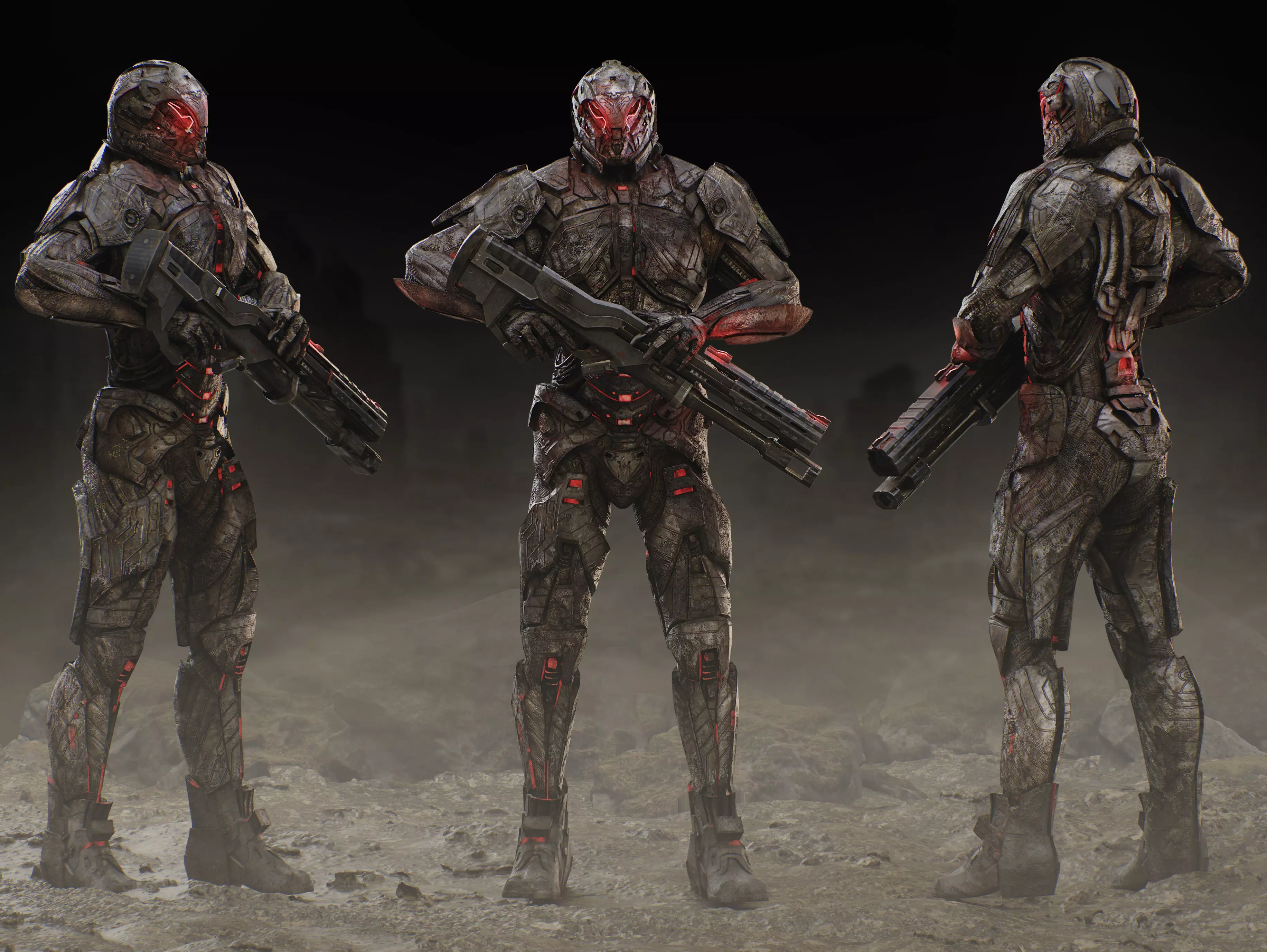 Sci Fi Robot Synthrax Low-poly 3D model_0