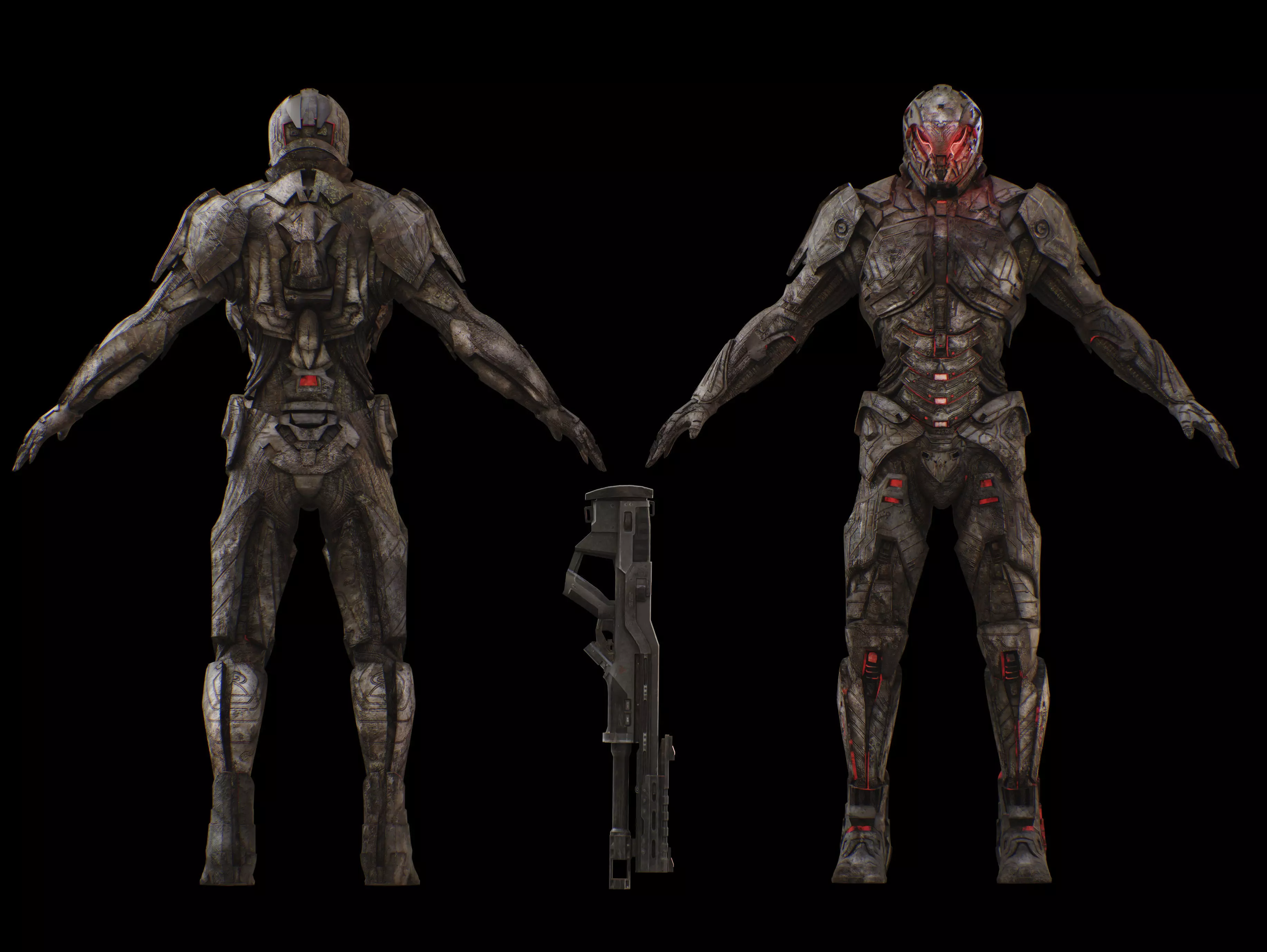 Sci Fi Robot Synthrax Low-poly 3D model_11