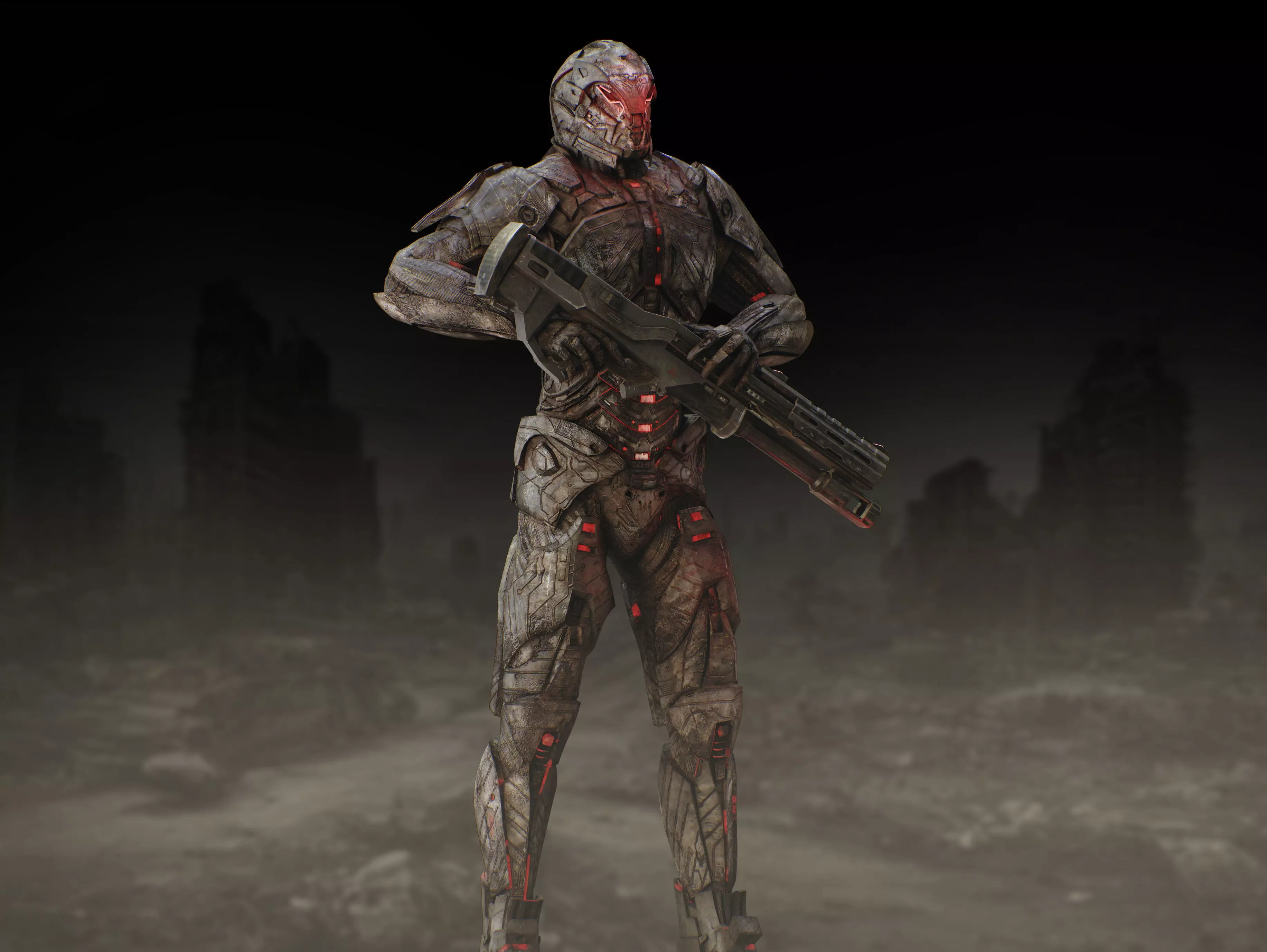 Sci Fi Robot Synthrax Low-poly 3D model_10