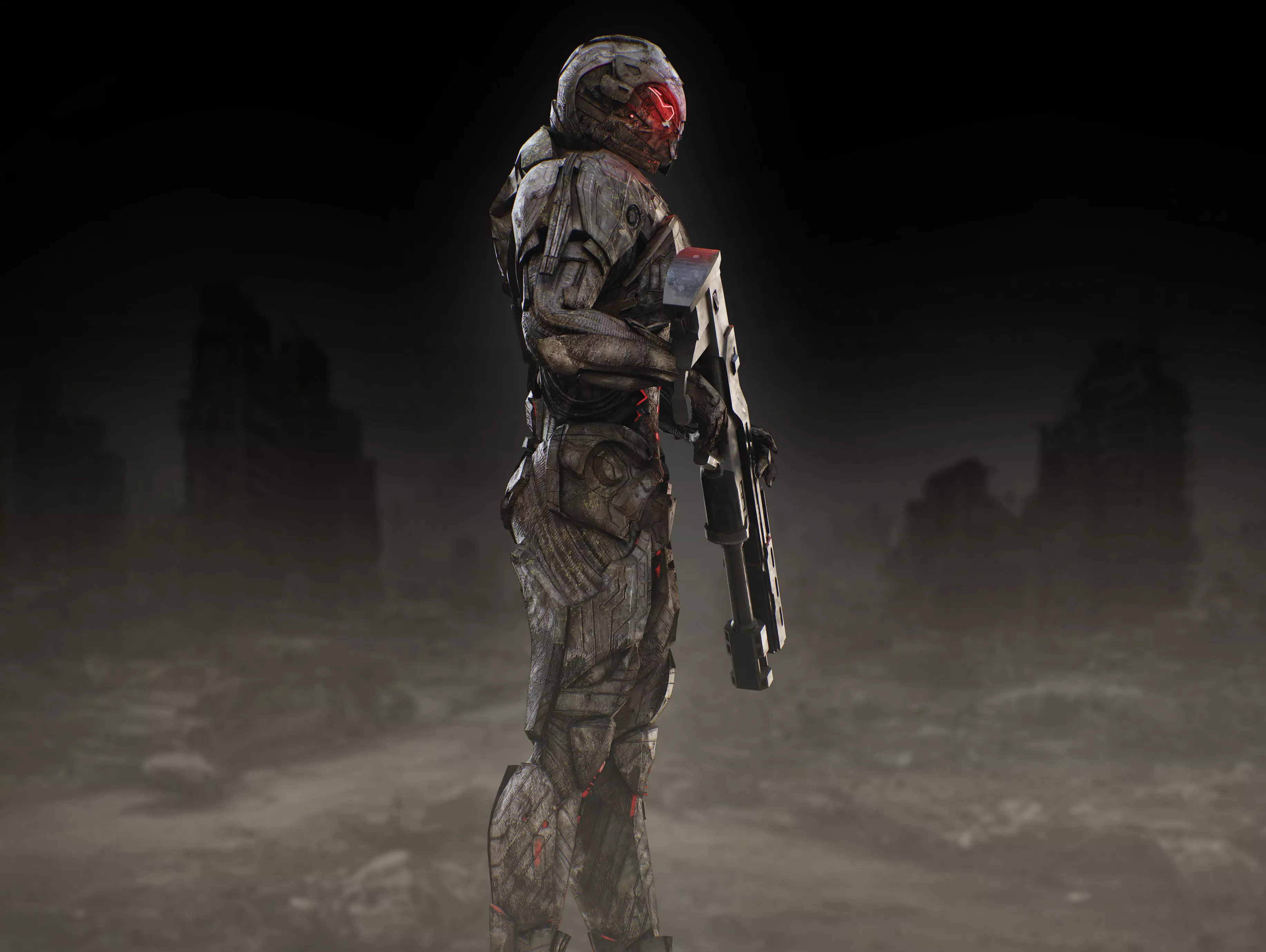 Sci Fi Robot Synthrax Low-poly 3D model_5