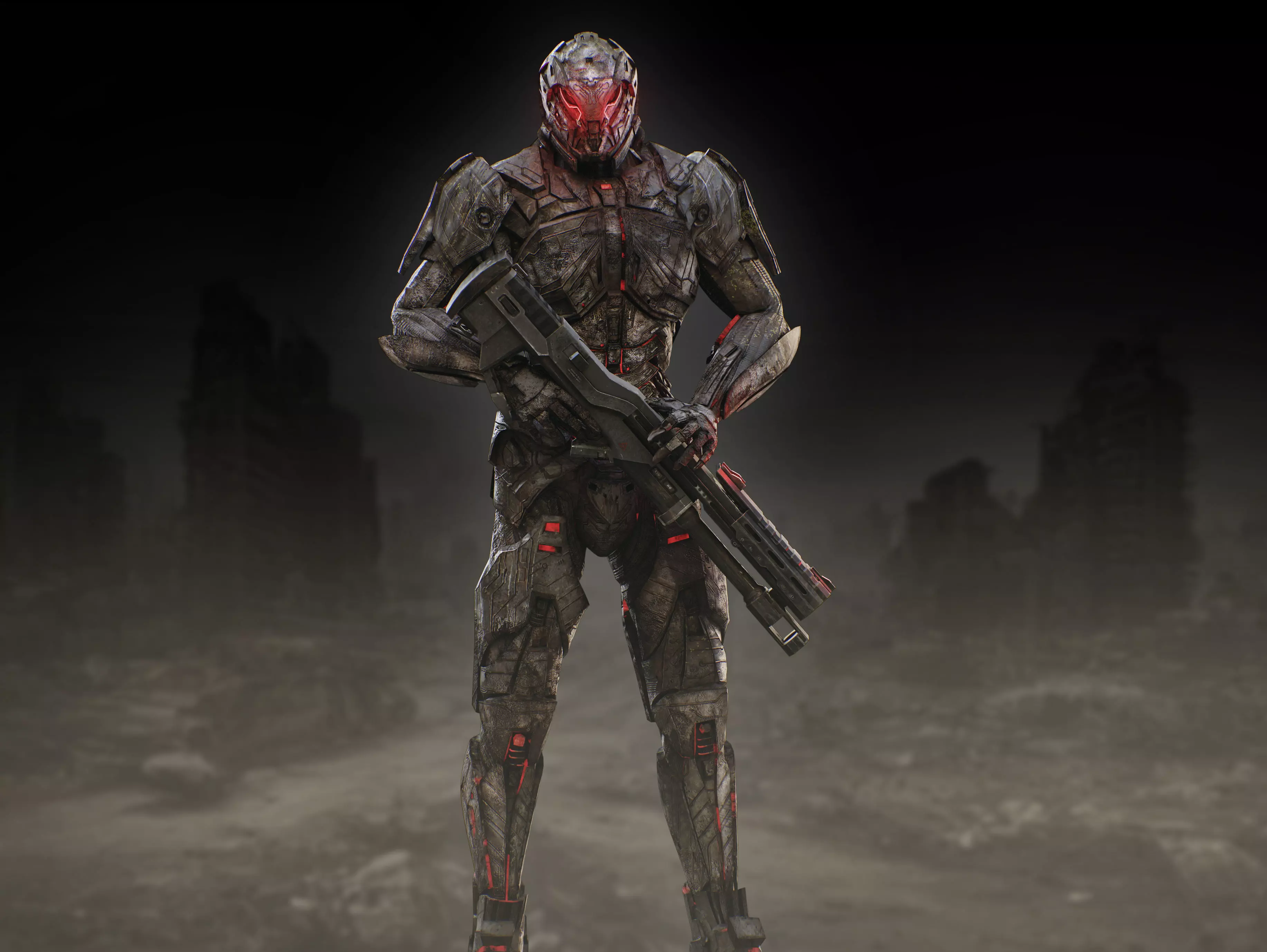 Sci Fi Robot Synthrax Low-poly 3D model_2