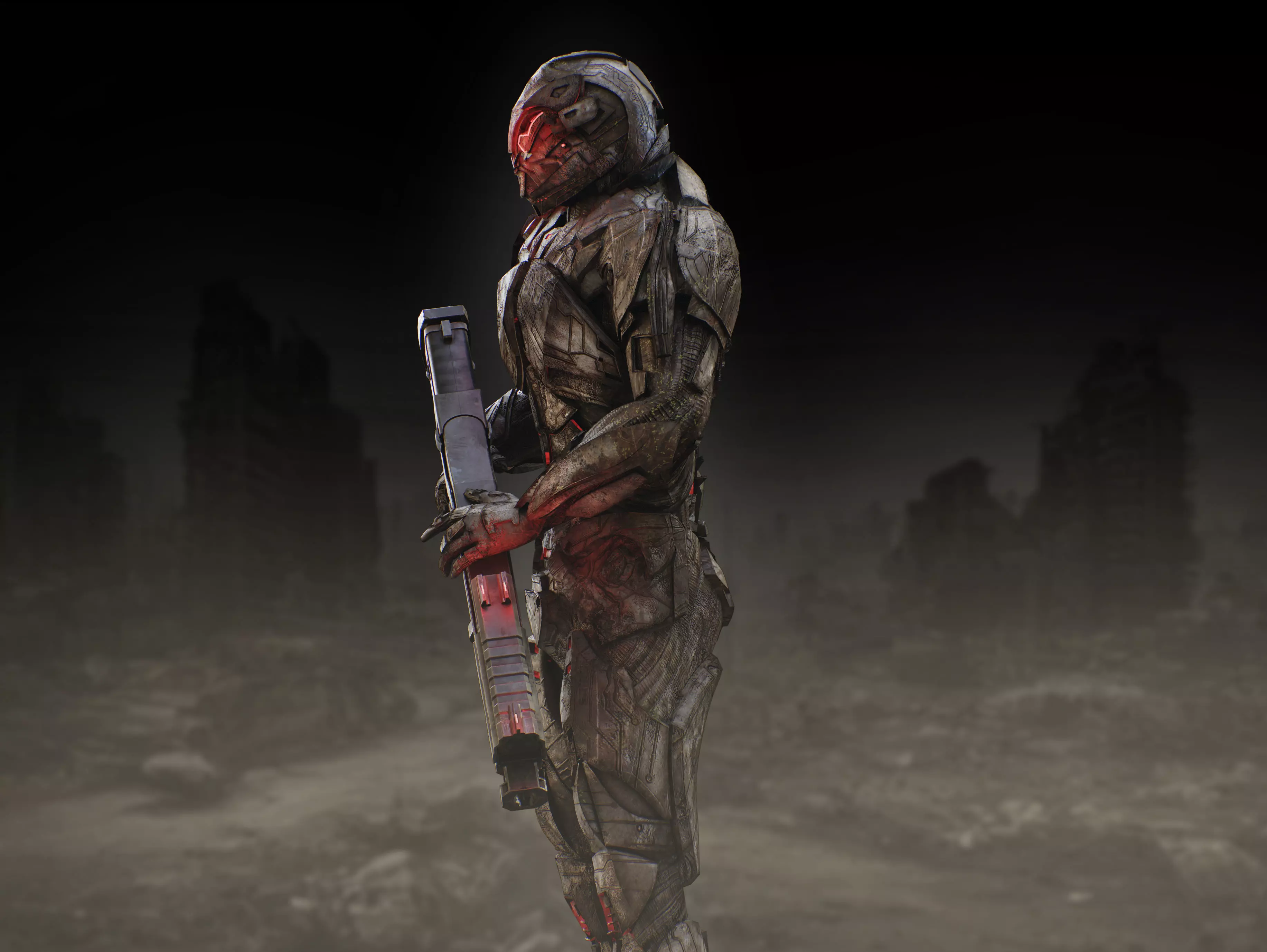 Sci Fi Robot Synthrax Low-poly 3D model_7