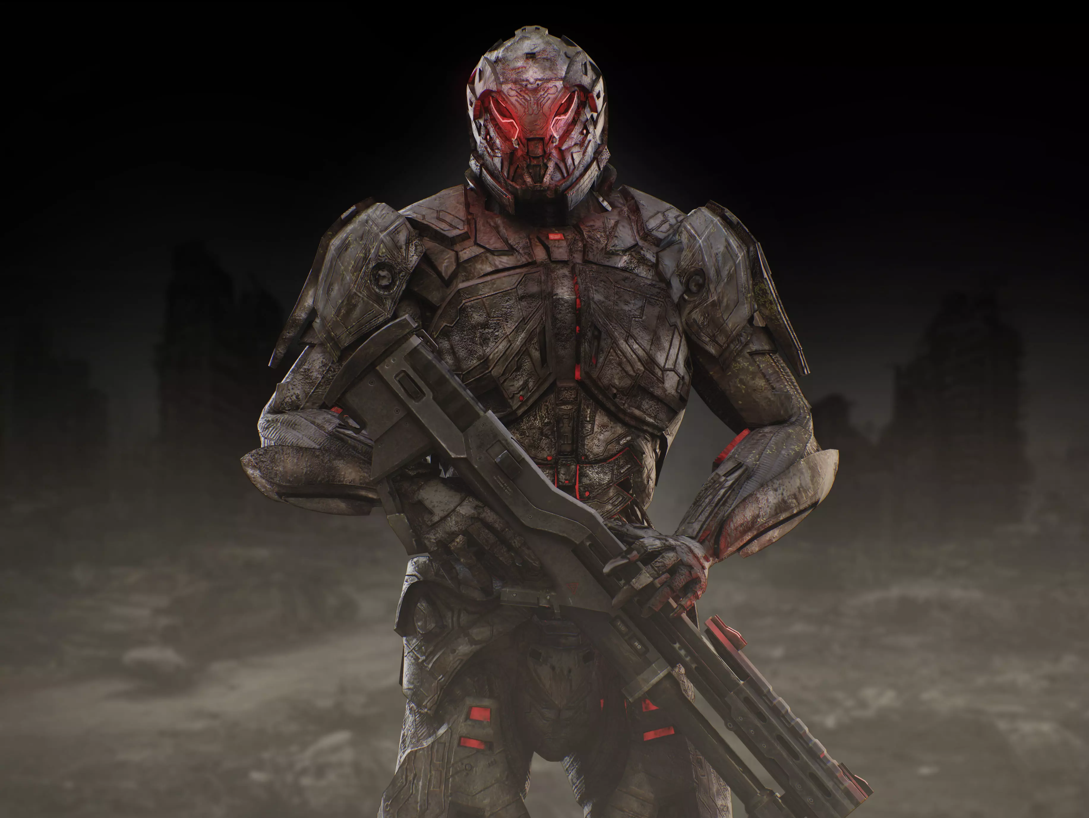 Sci Fi Robot Synthrax Low-poly 3D model_3