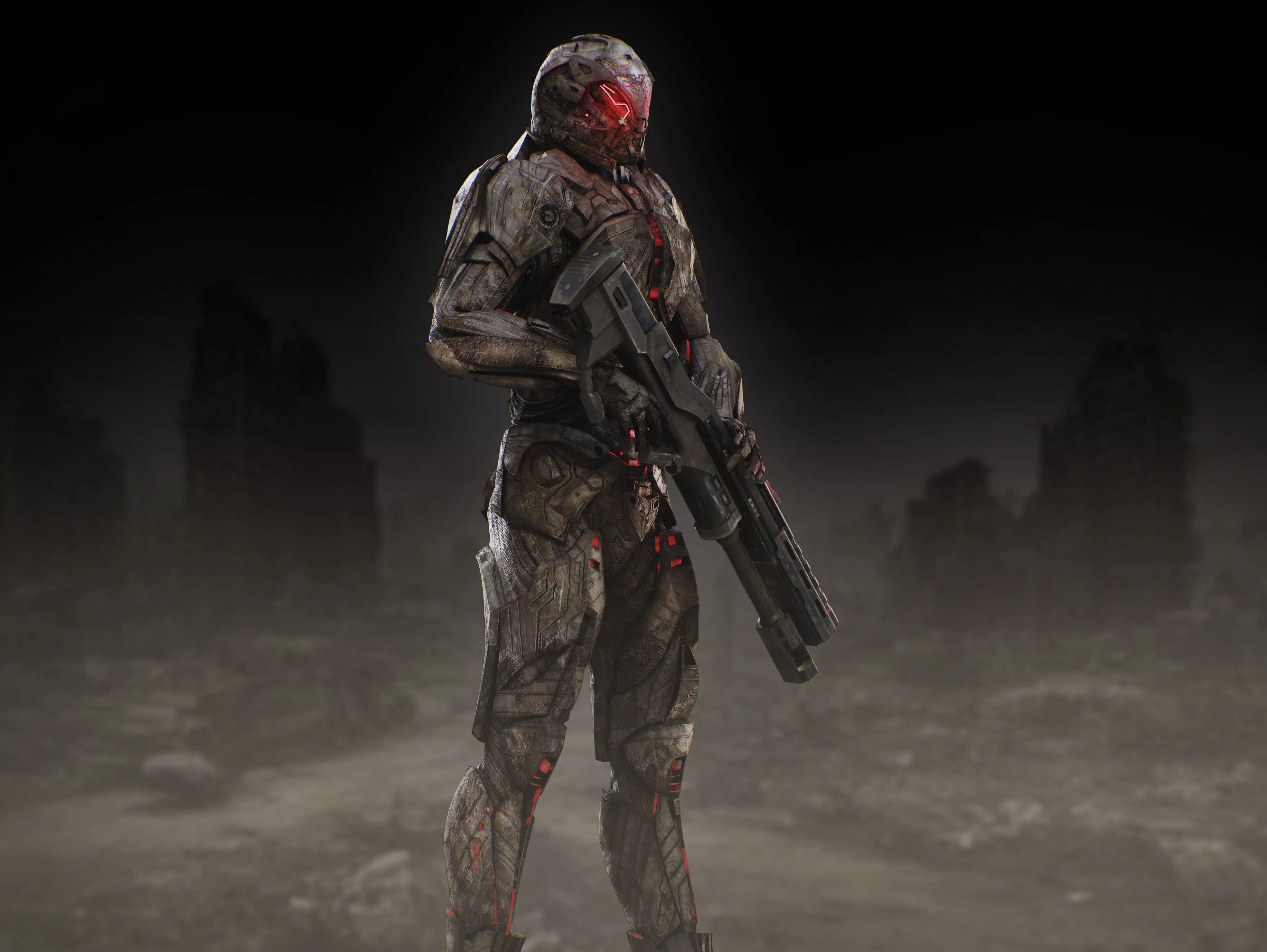 Sci Fi Robot Synthrax Low-poly 3D model_4