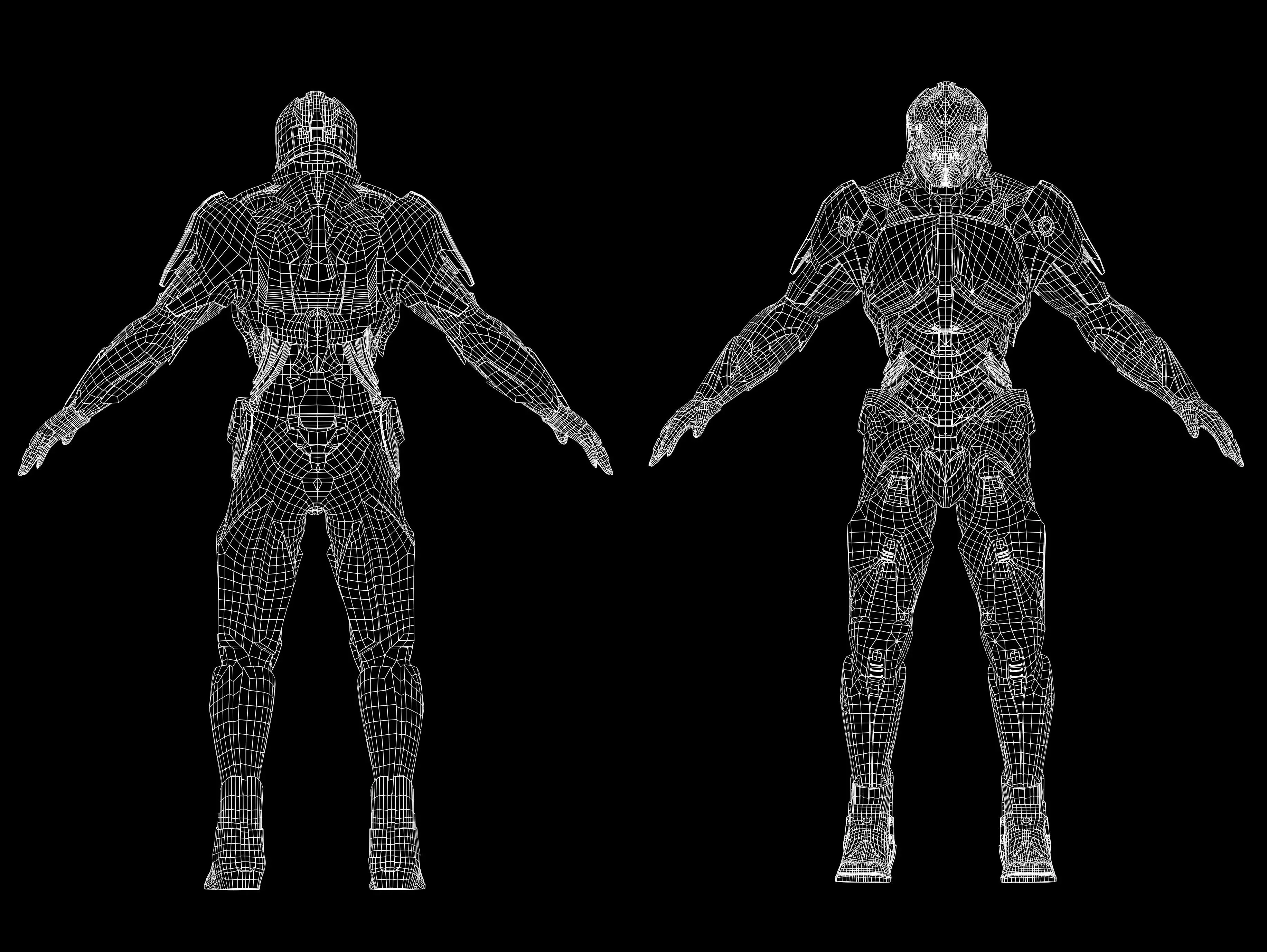 Sci Fi Robot Synthrax Low-poly 3D model_12