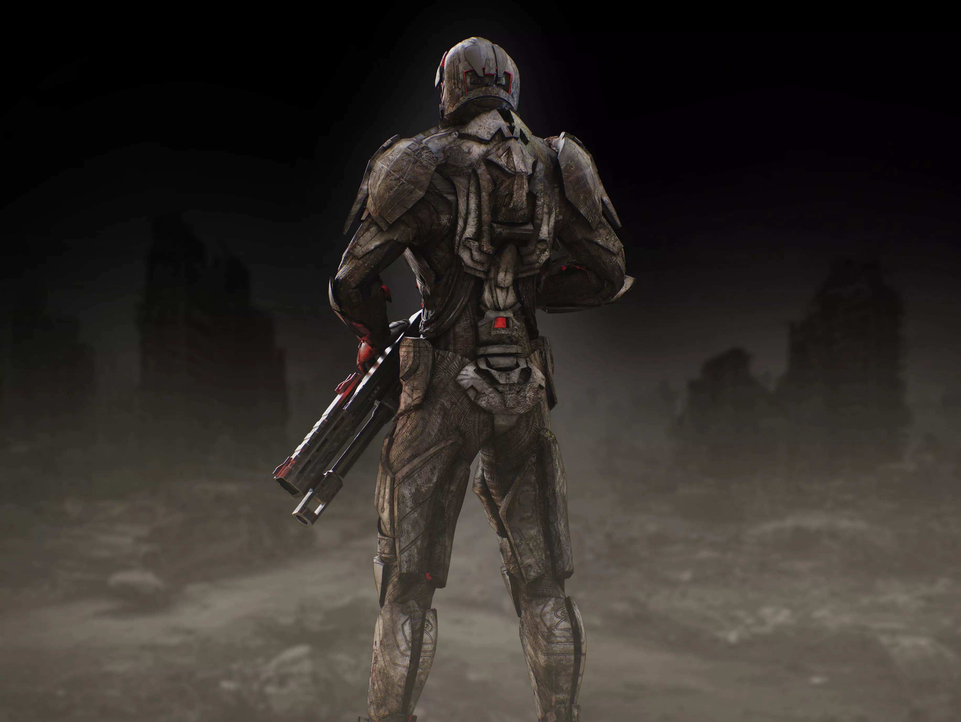 Sci Fi Robot Synthrax Low-poly 3D model_6