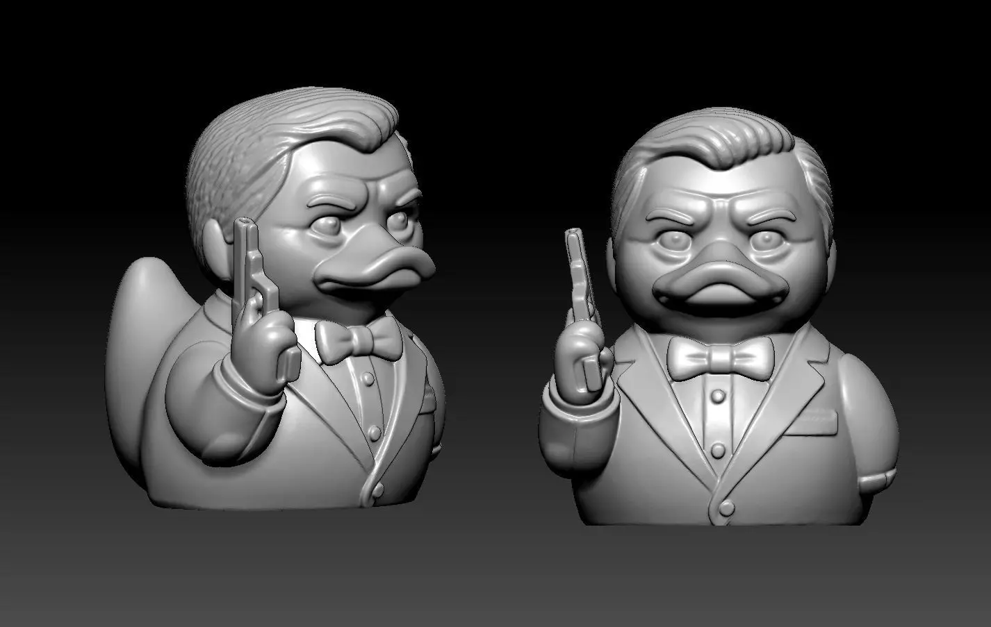 Rubber Duck - Jame bond statue - 3d print 3D print model_3