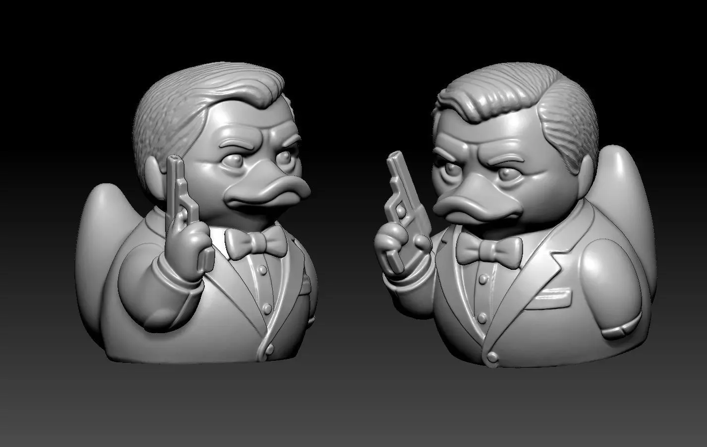 Rubber Duck - Jame bond statue - 3d print 3D print model_4