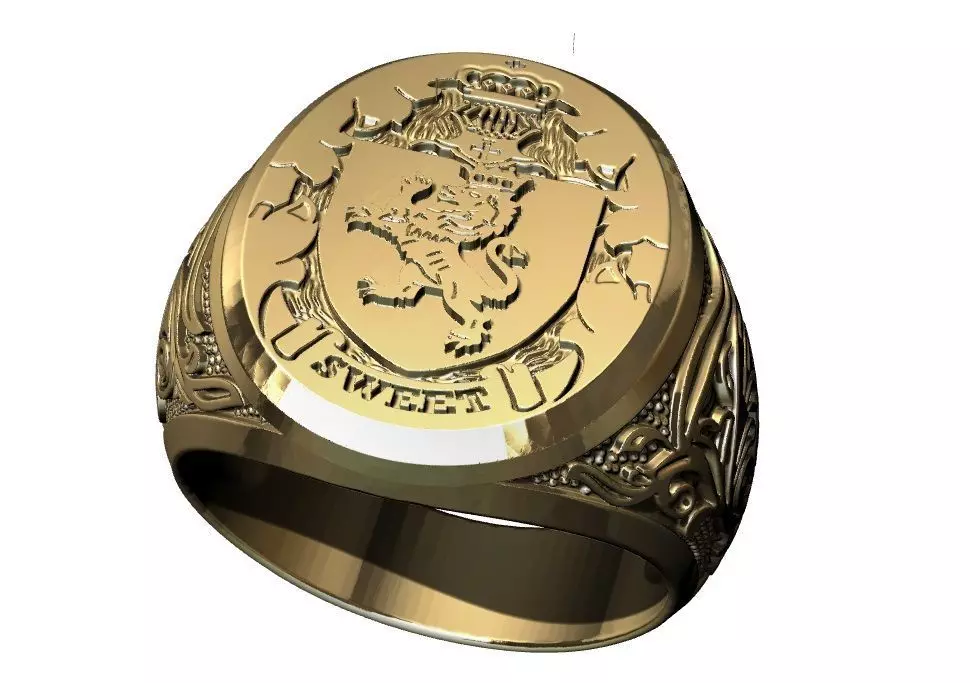 Lion Sweet Band Ring  3D print model_0