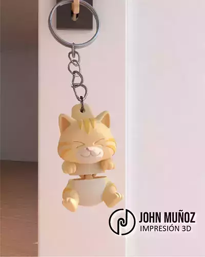 Neko Cat - Articulated keychain 3D print model