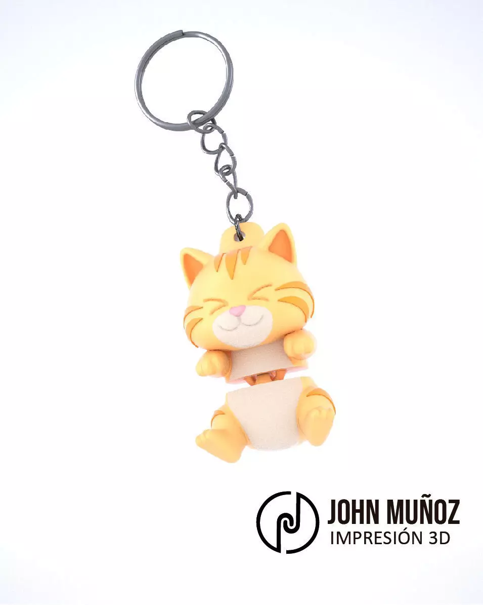 Neko Cat - Articulated keychain 3D print model_4