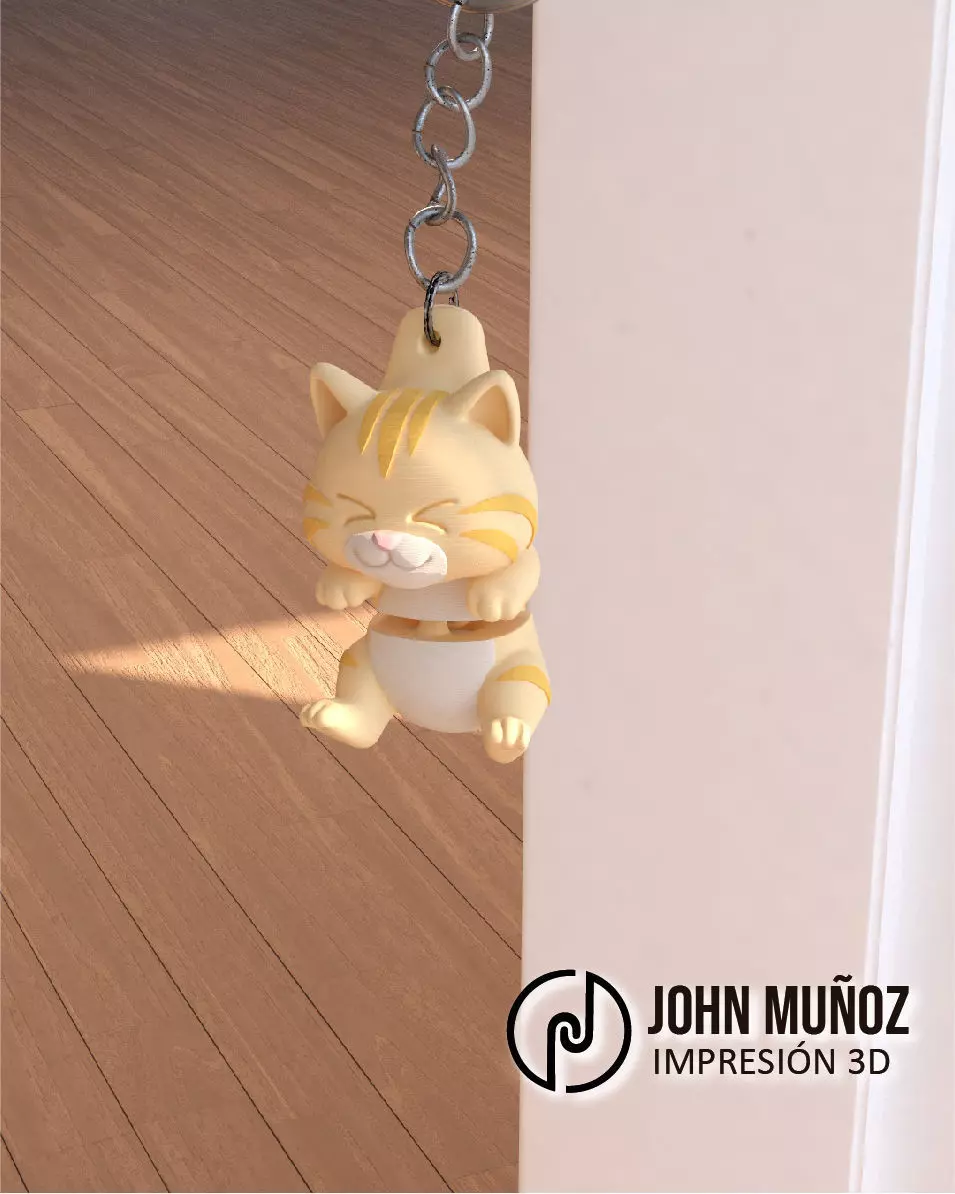 Neko Cat - Articulated keychain 3D print model_2