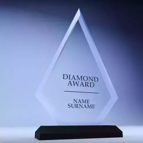 Trophy award cup low poly