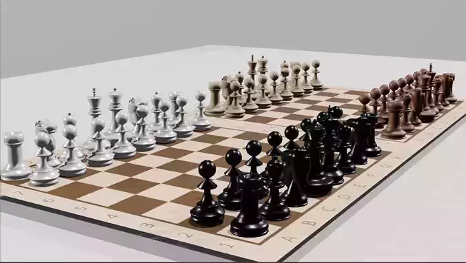 Chess All chess figures 3D chess figures low-poly 3D model