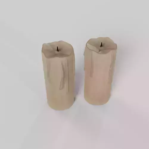 Melted Candle with Drips and Burnt Wick 3D model