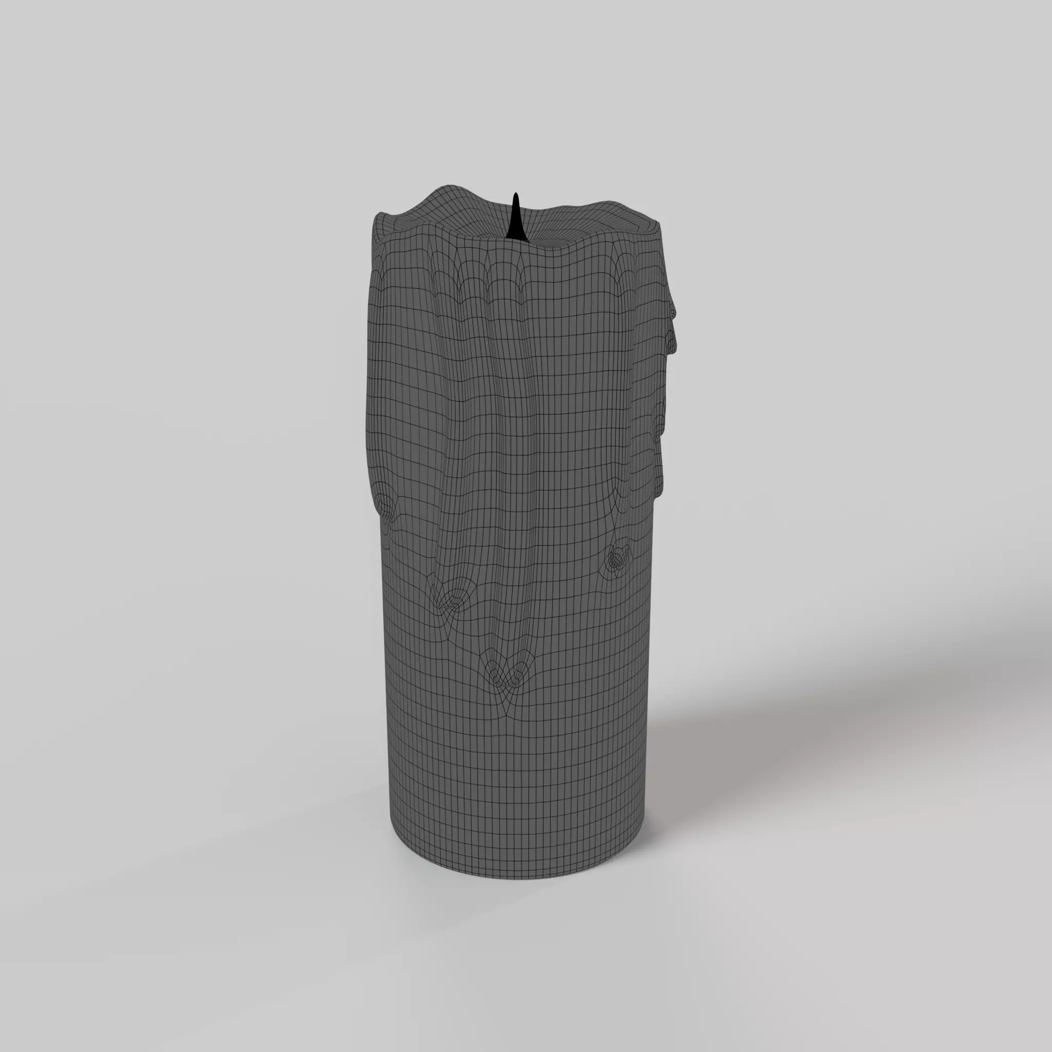 Melted Candle with Drips and Burnt Wick 3D model_6