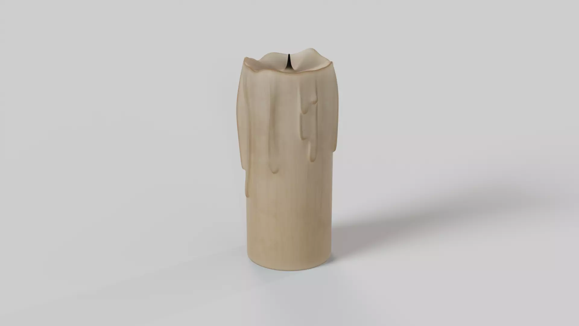 Melted Candle with Drips and Burnt Wick 3D model_4