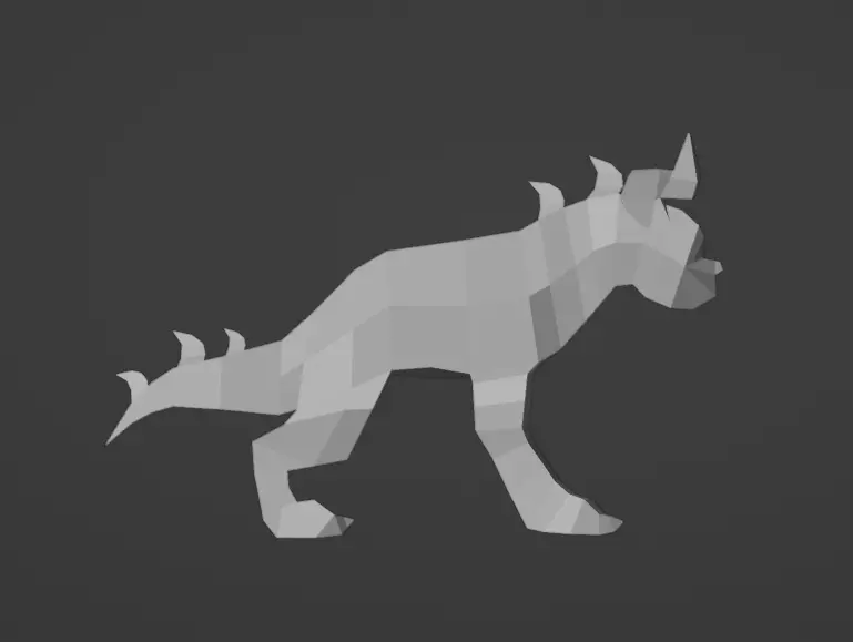 Low Poly Dog Monster Low-poly 3D model_6