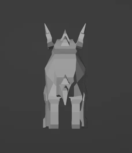 Low Poly Dog Monster Low-poly 3D model_2