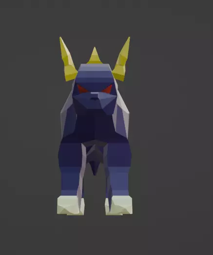 Low Poly Dog Monster Low-poly 3D model_3