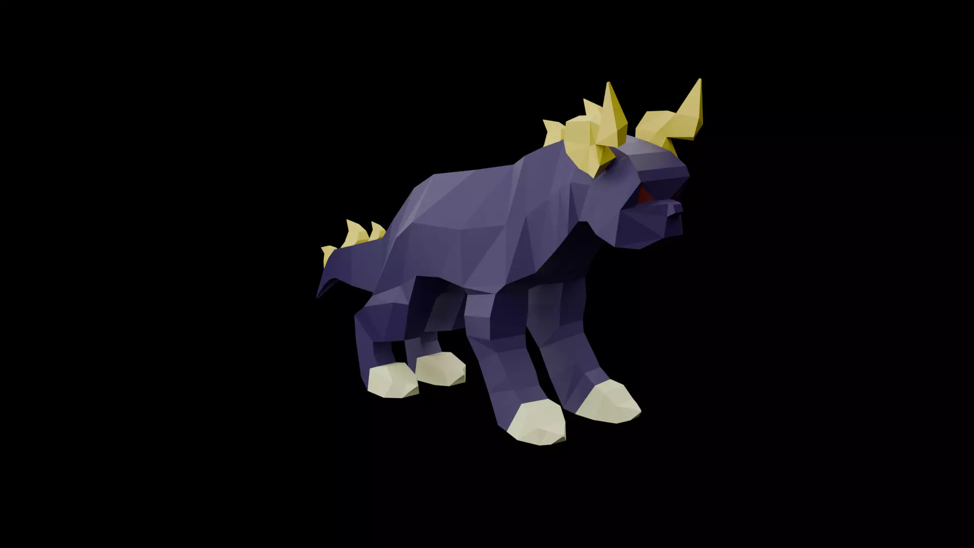 Low Poly Dog Monster Low-poly 3D model_0