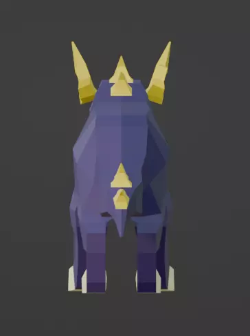 Low Poly Dog Monster Low-poly 3D model_1