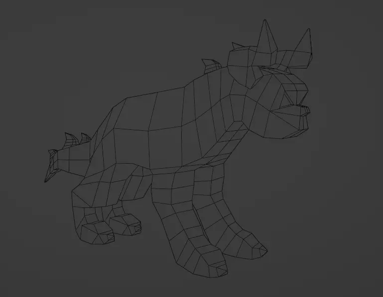 Low Poly Dog Monster Low-poly 3D model_9
