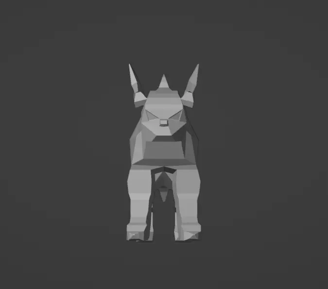 Low Poly Dog Monster Low-poly 3D model_4