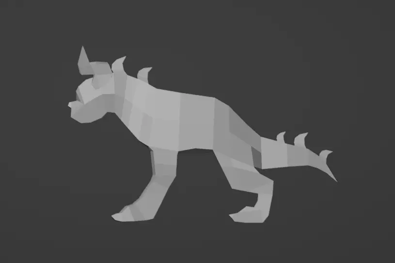 Low Poly Dog Monster Low-poly 3D model_8