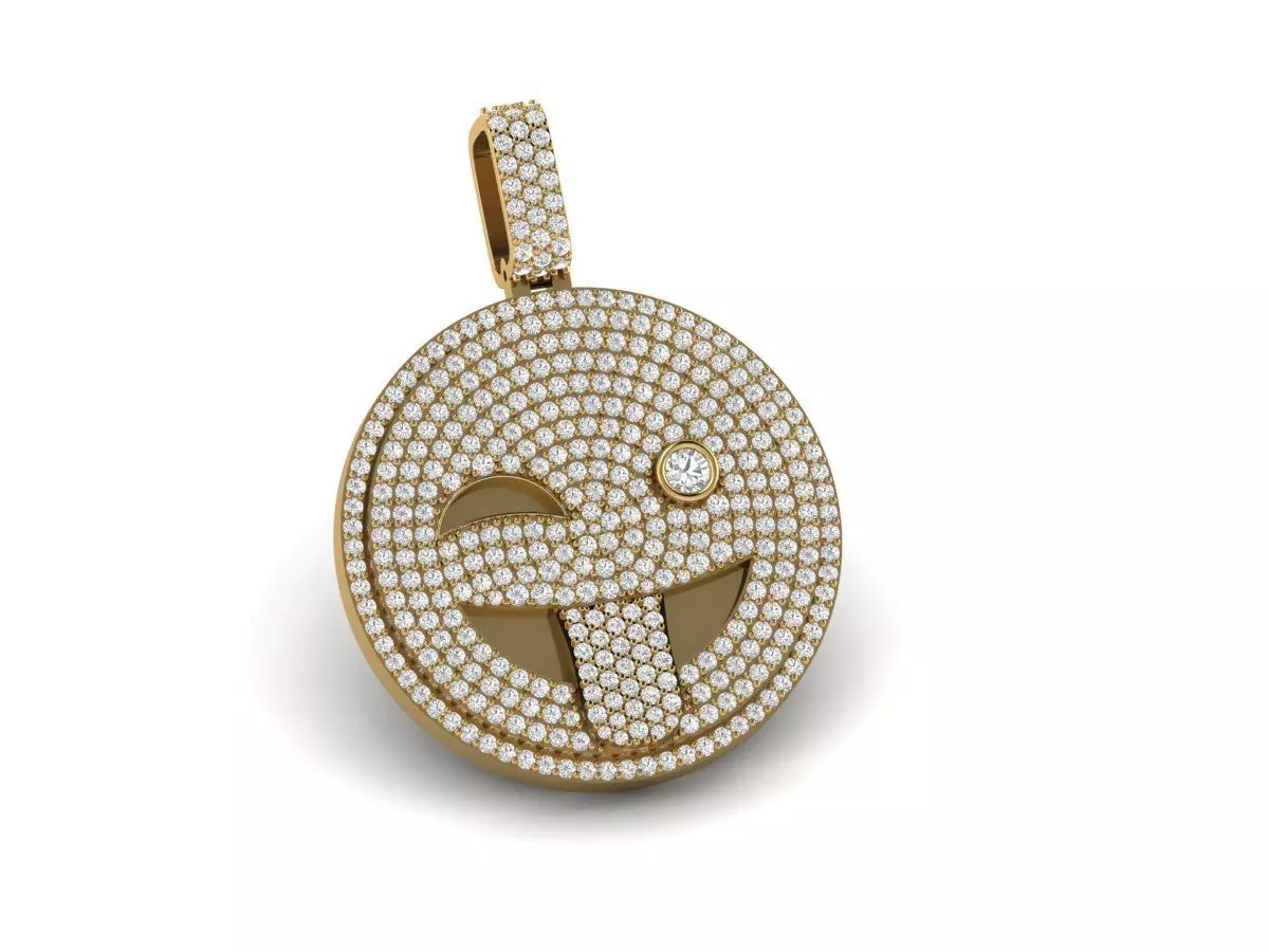 Smilee Diamond Pendant 3D print model 3D print model_0