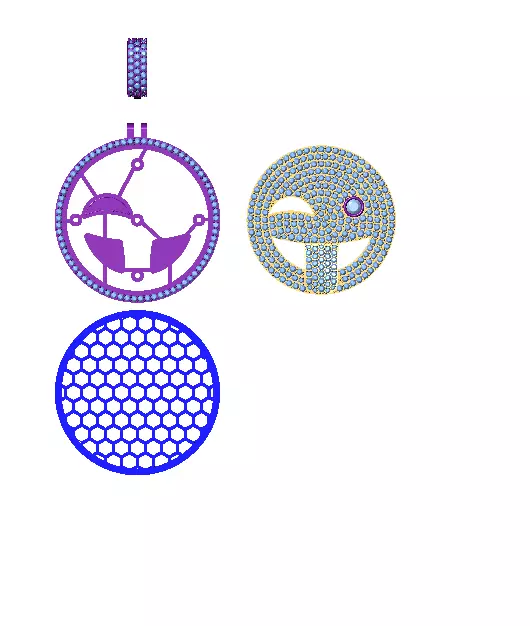 Smilee Diamond Pendant 3D print model 3D print model_6