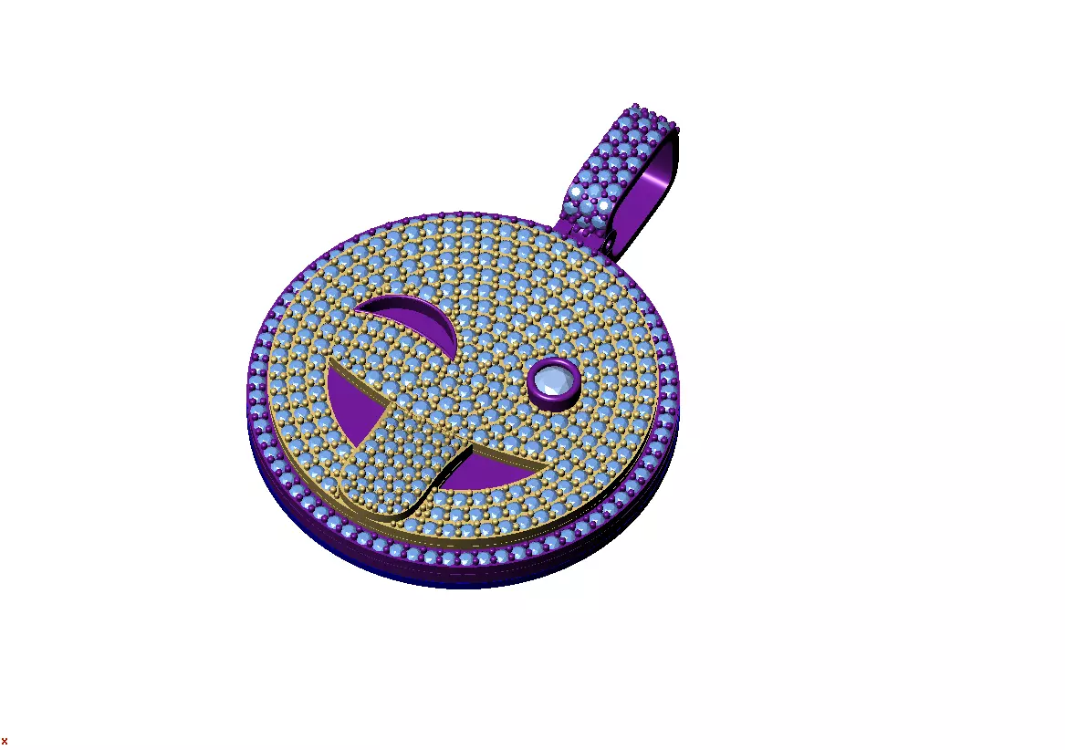 Smilee Diamond Pendant 3D print model 3D print model_10