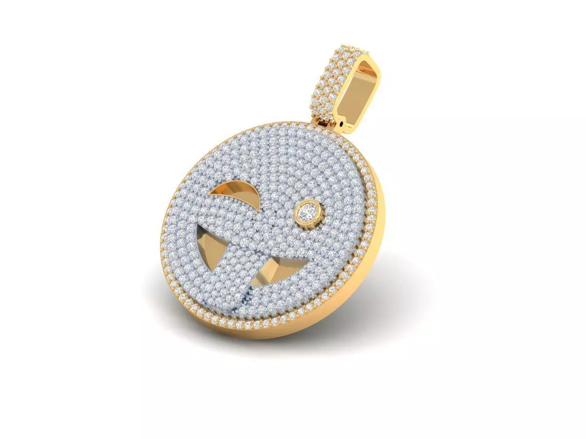 Smilee Diamond Pendant 3D print model 3D print model_3