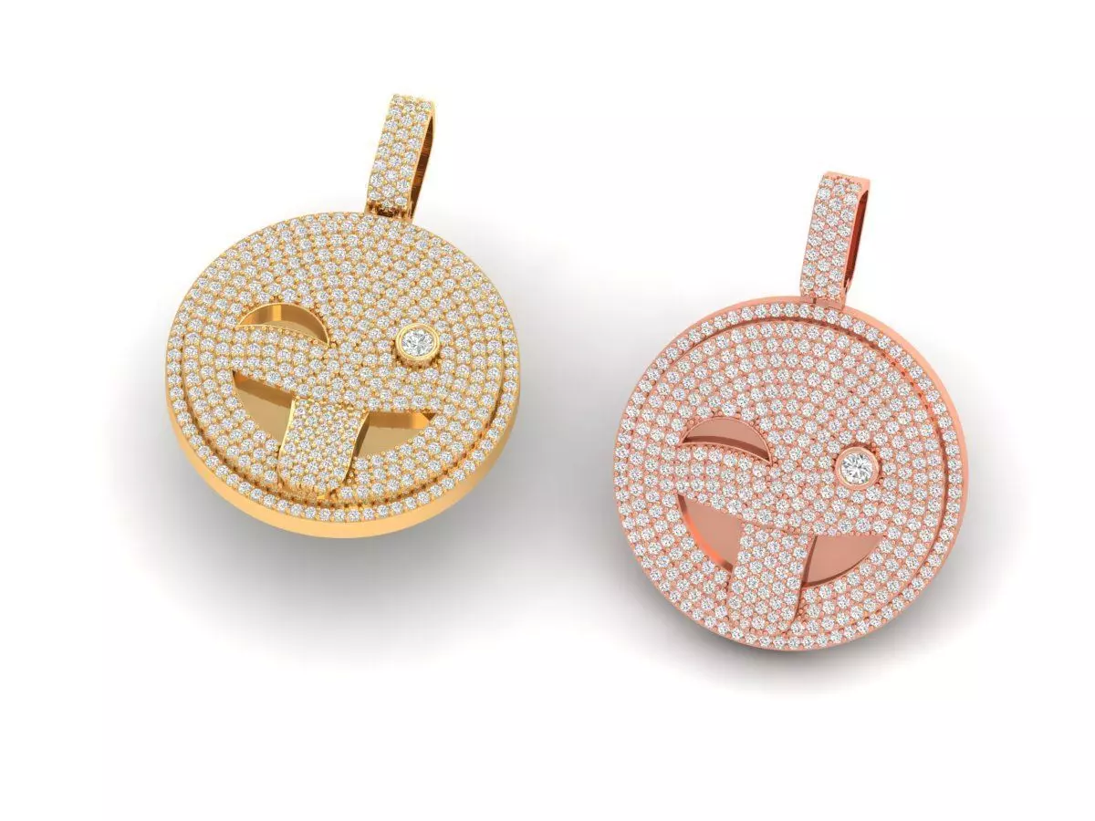 Smilee Diamond Pendant 3D print model 3D print model_4