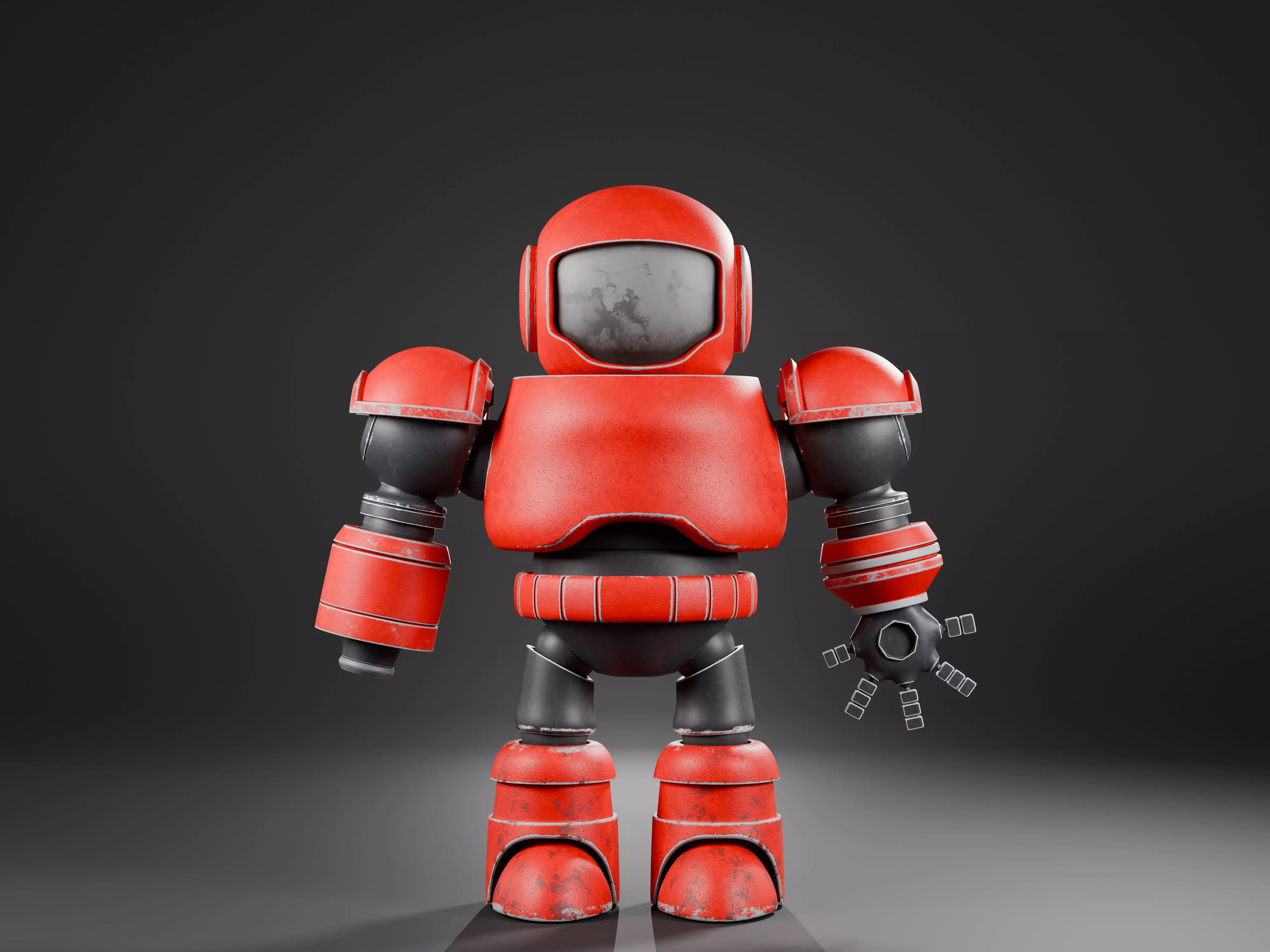 Toon Battle Mech Red Sentinel Free 3D model