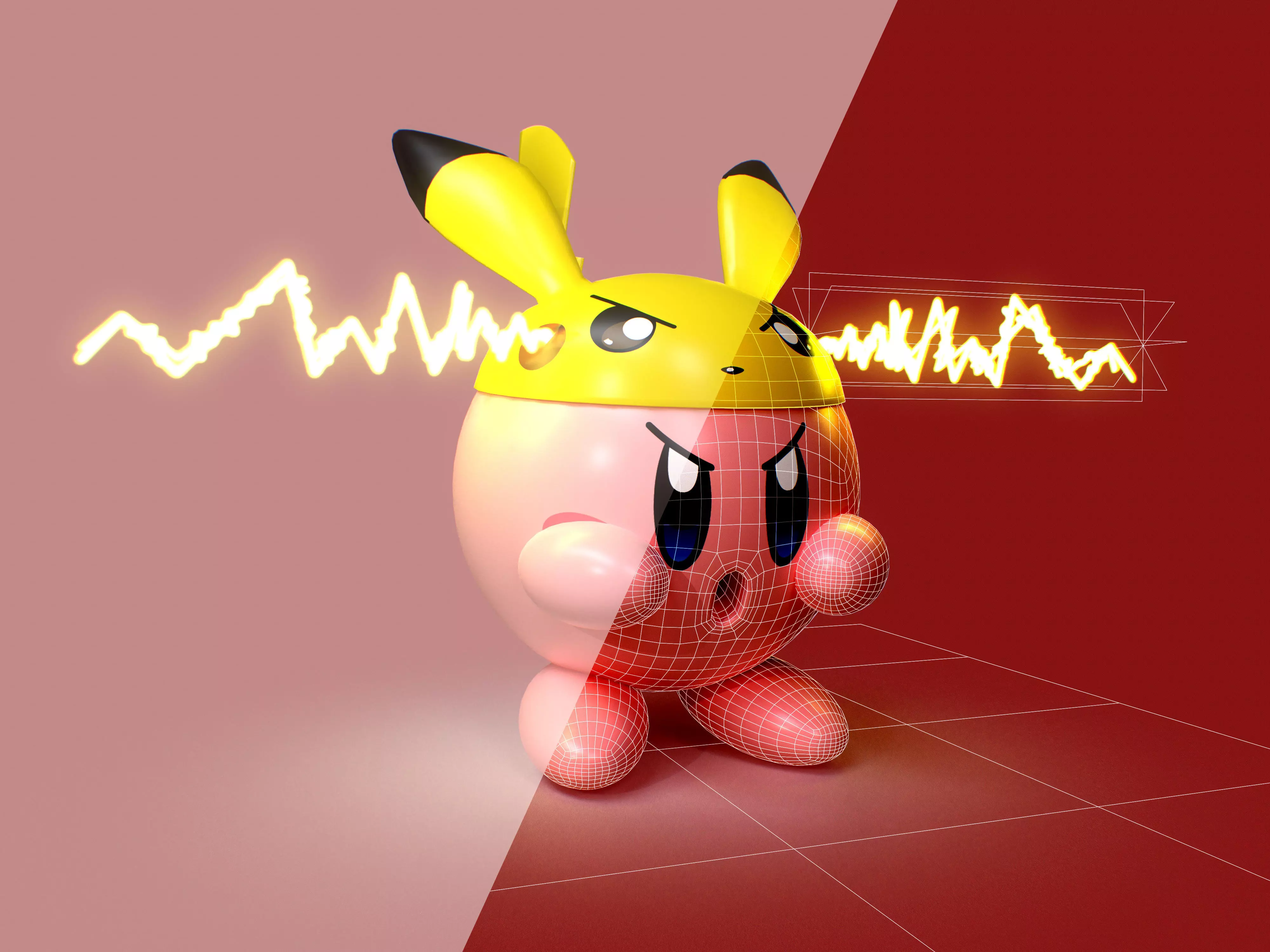 kirby pikachu - pikakirby 3D model_2