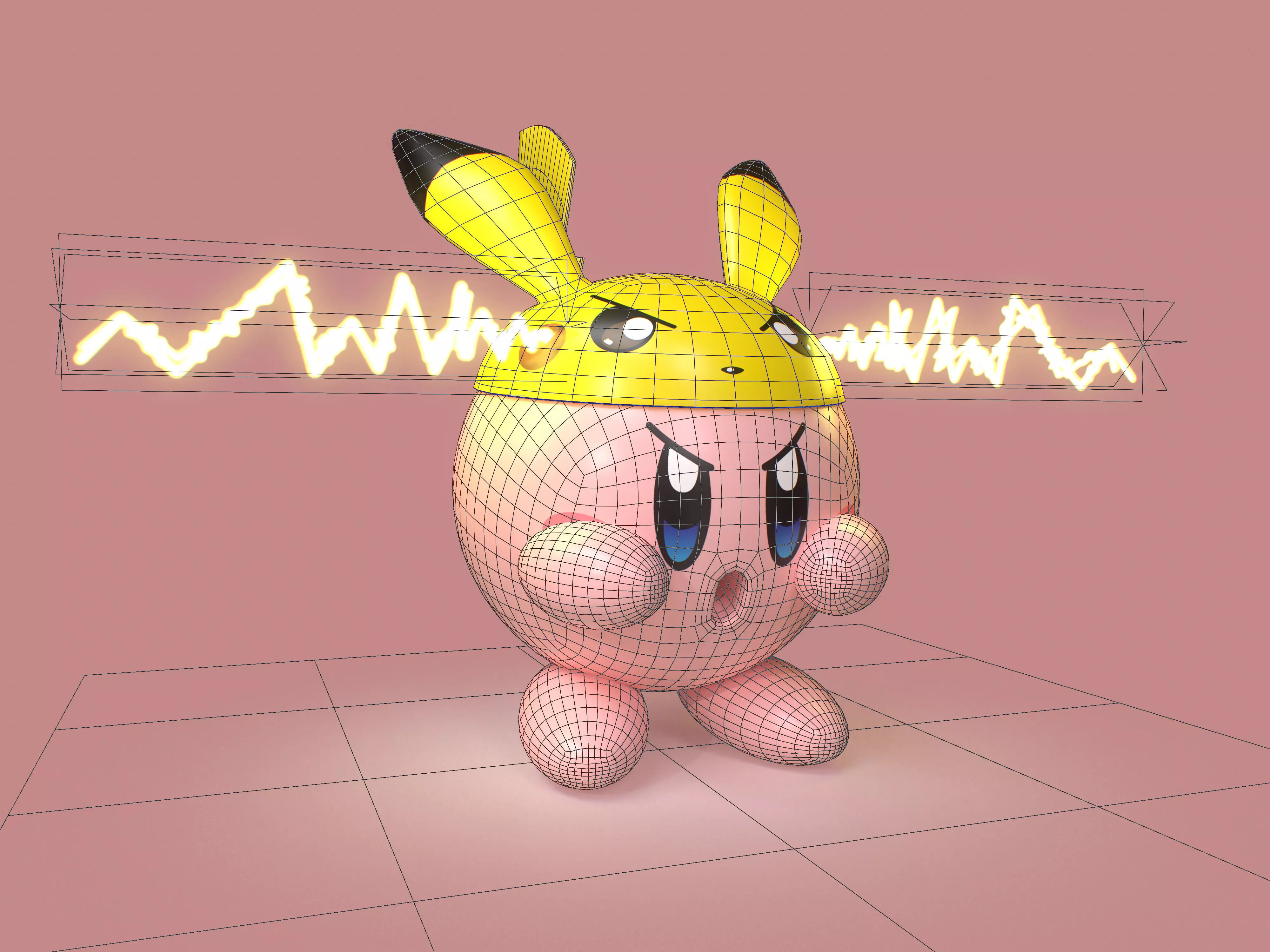 kirby pikachu - pikakirby 3D model_3