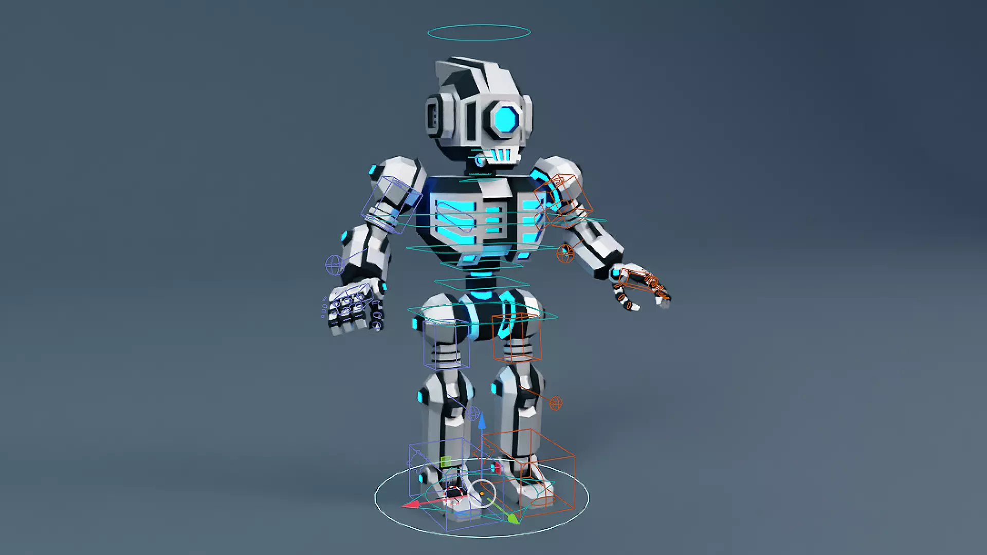 Sci-Fi Robot X-25-2 Low-poly 3D model_16