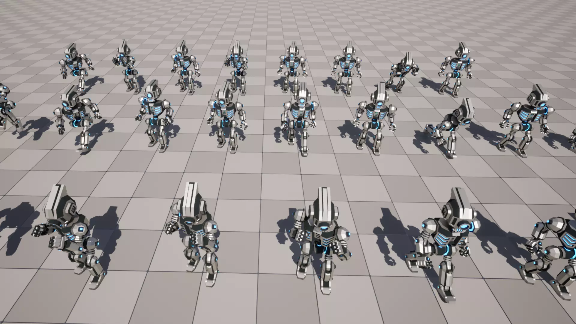 Sci-Fi Robot X-25-2 Low-poly 3D model_7