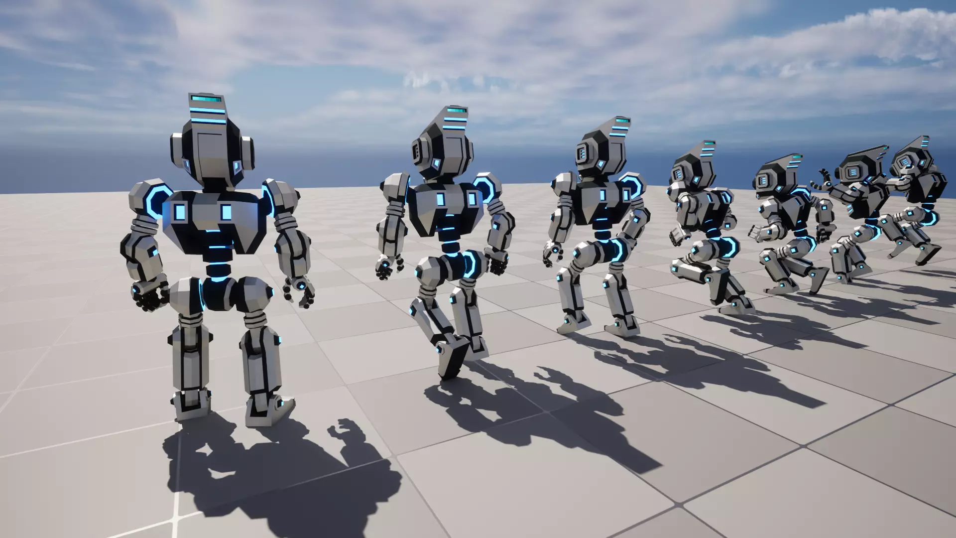 Sci-Fi Robot X-25-2 Low-poly 3D model_9