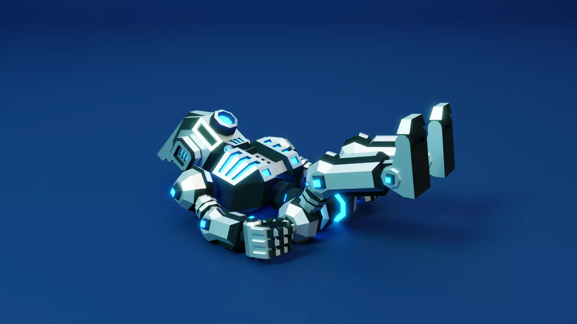 Sci-Fi Robot X-25-2 Low-poly 3D model_14