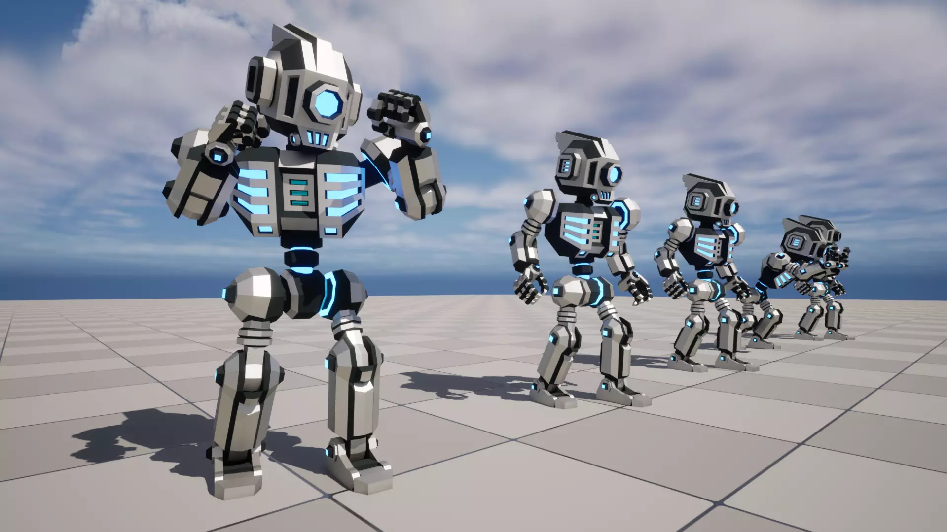 Sci-Fi Robot X-25-2 Low-poly 3D model_6