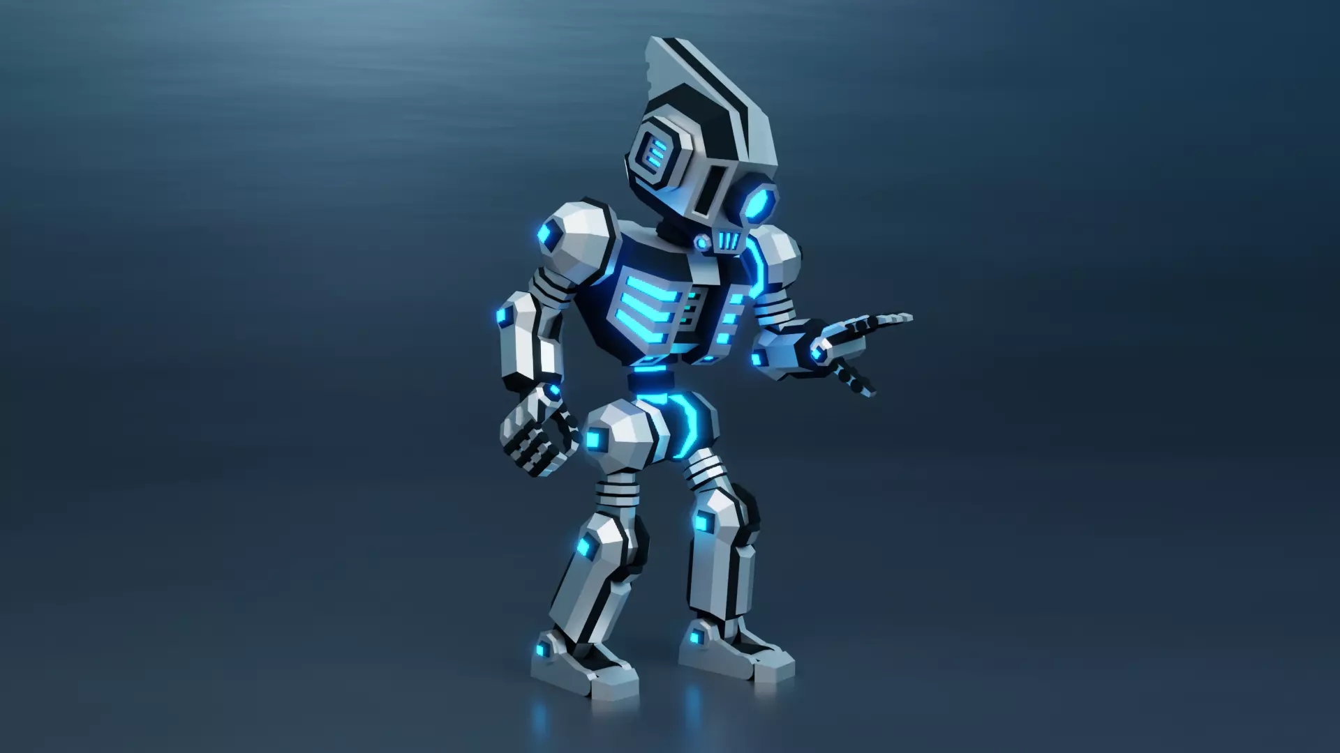 Sci-Fi Robot X-25-2 Low-poly 3D model_12